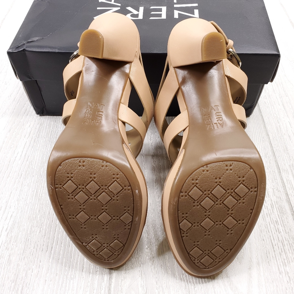 Naturalizer Dee Bamboo Tan Strappy Sandals - Picture 7 of 8